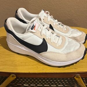 Nike White and Black Sneakers with Retro-Inspired Design